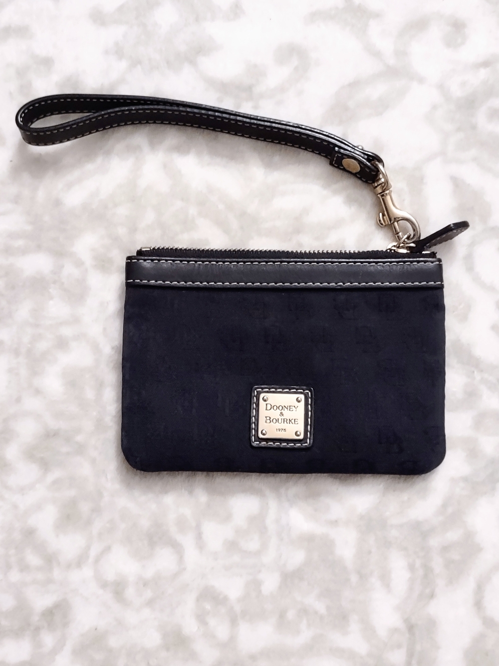 Vintage Dooney & Bourke Canvas Coin Purse Wristlet Pouch